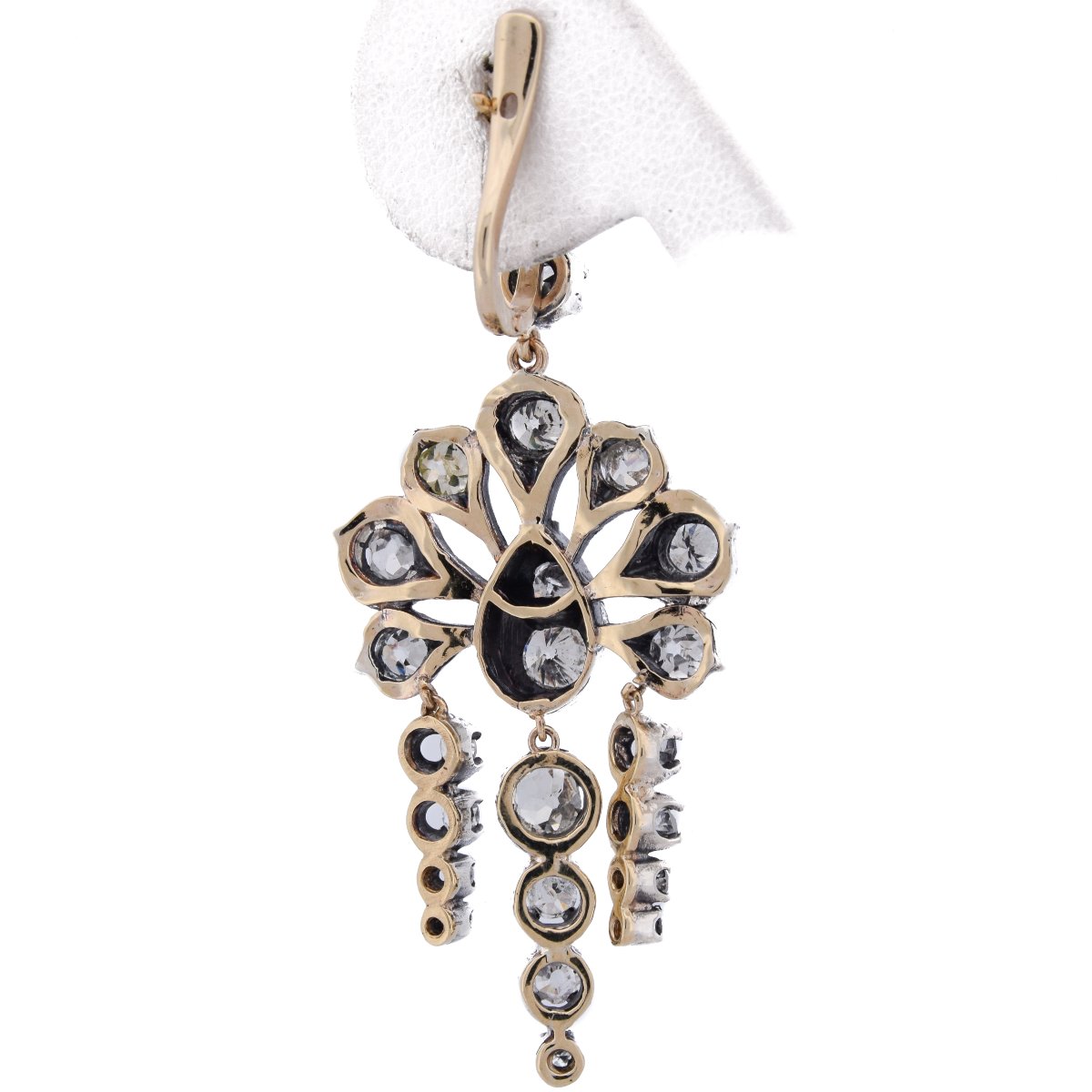 Boucles D’Oreilles Victoriennes Or Argent Diamants  OR233 -photo-4