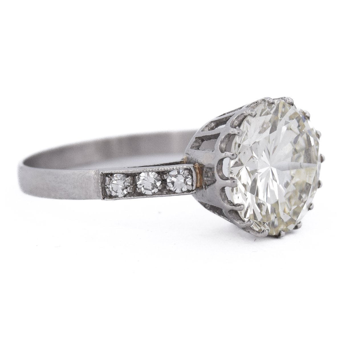 3.6-carat Retro Diamond Solitaire Ring In Platinum   An278 (000519)-photo-2