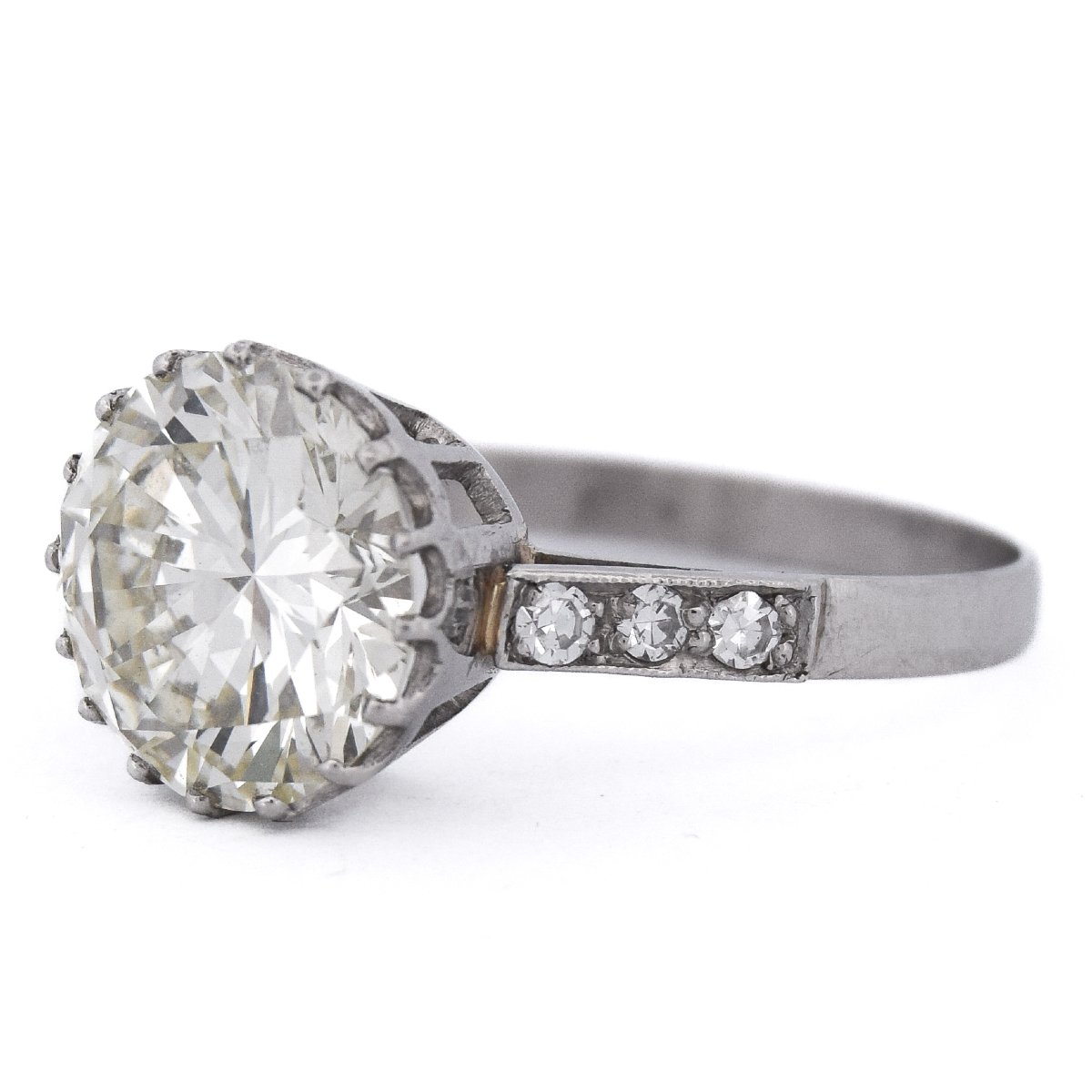 3.6-carat Retro Diamond Solitaire Ring In Platinum   An278 (000519)-photo-3
