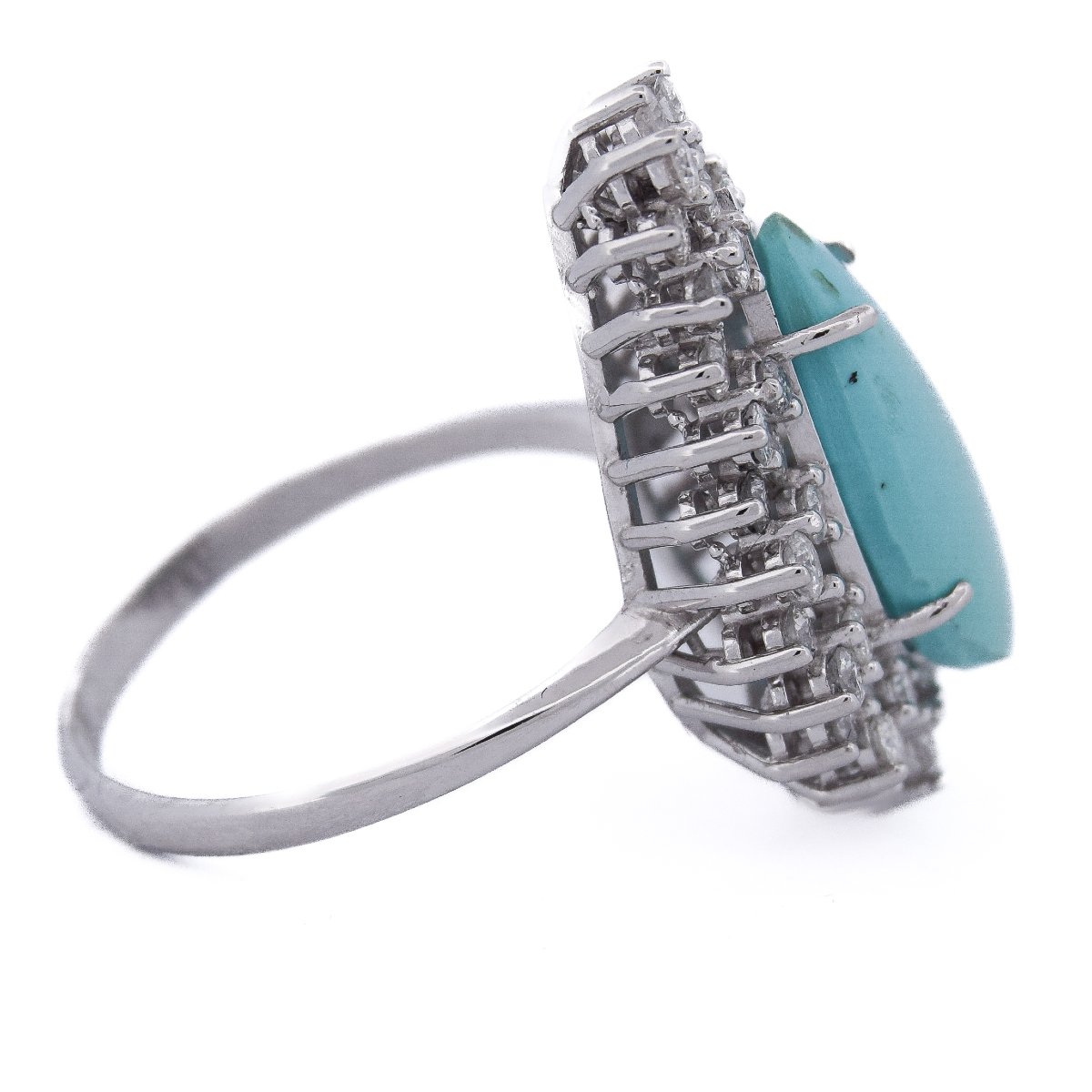 18-karat Gold Vintage Turquoise And Diamond Ring     An612 (05519)-photo-3