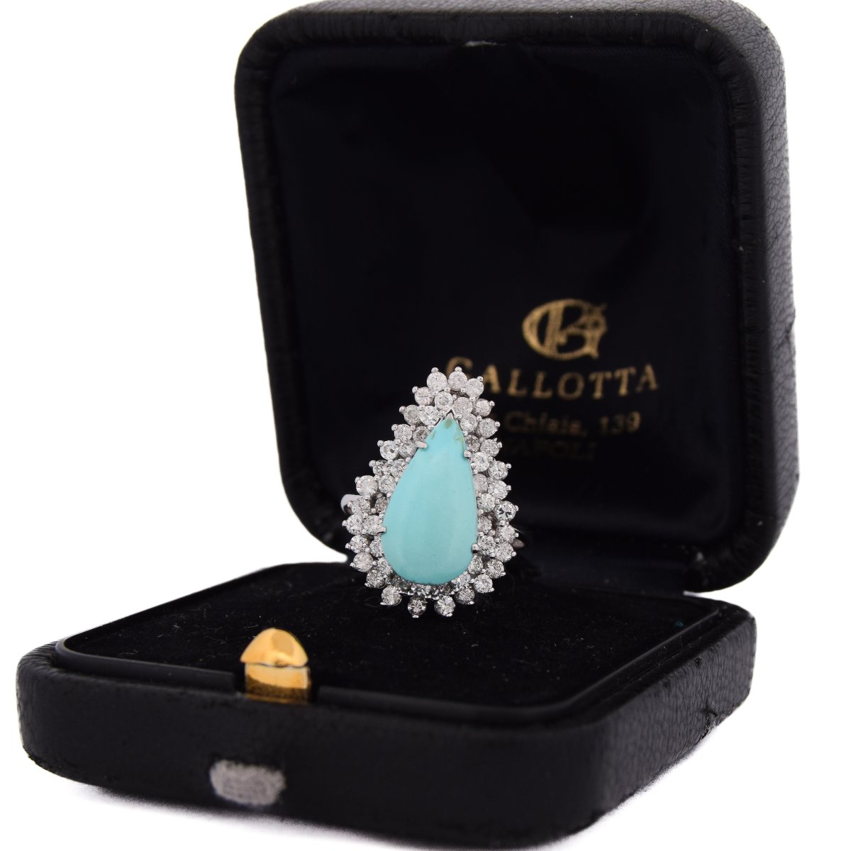 18-karat Gold Vintage Turquoise And Diamond Ring     An612 (05519)-photo-1