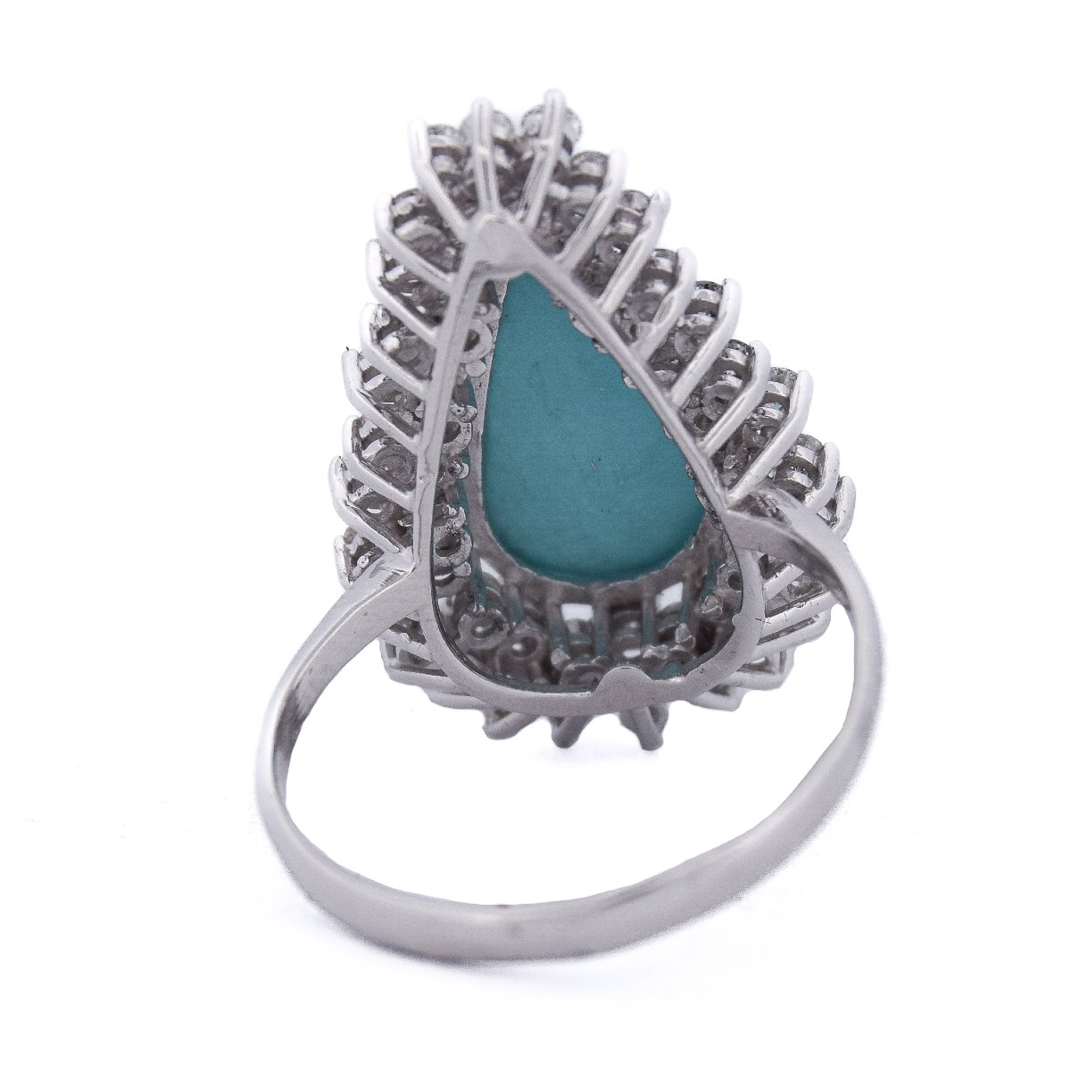 18-karat Gold Vintage Turquoise And Diamond Ring     An612 (05519)-photo-2