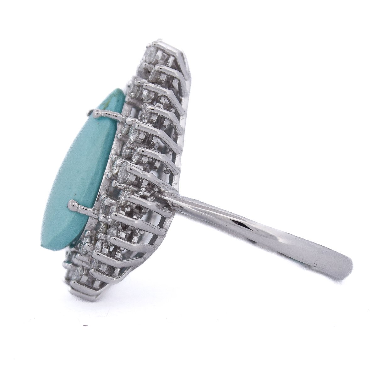 18-karat Gold Vintage Turquoise And Diamond Ring     An612 (05519)-photo-3