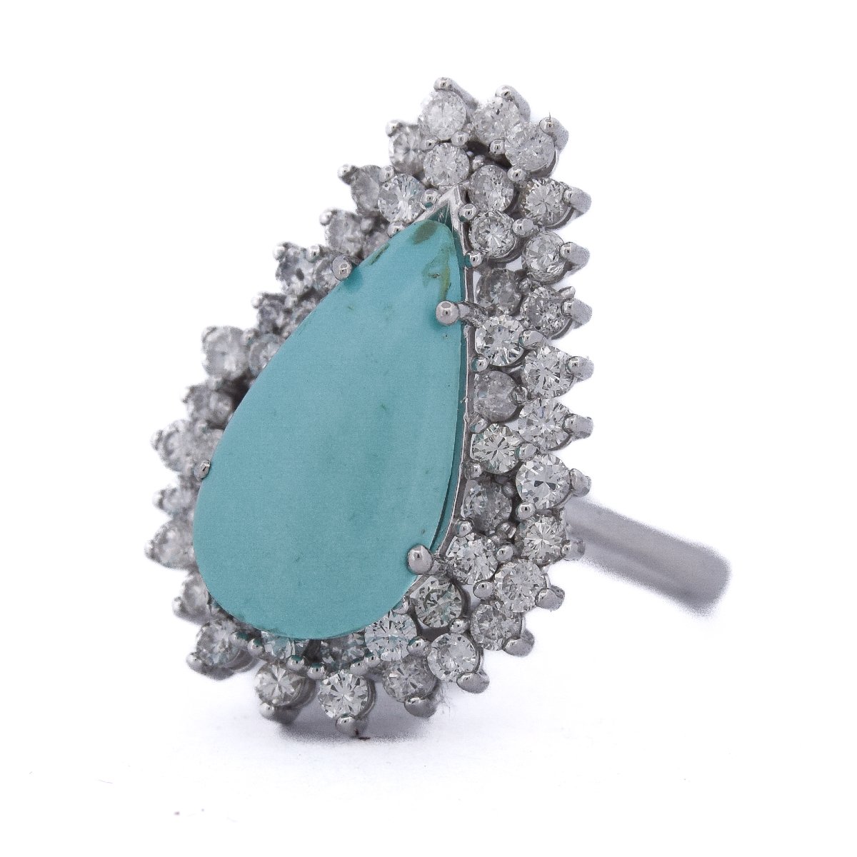 18-karat Gold Vintage Turquoise And Diamond Ring     An612 (05519)-photo-4