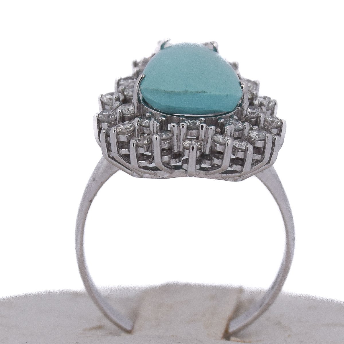 18-karat Gold Vintage Turquoise And Diamond Ring     An612 (05519)-photo-5