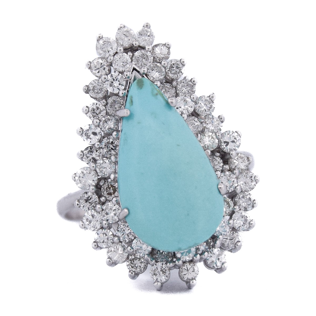 18-karat Gold Vintage Turquoise And Diamond Ring     An612 (05519)