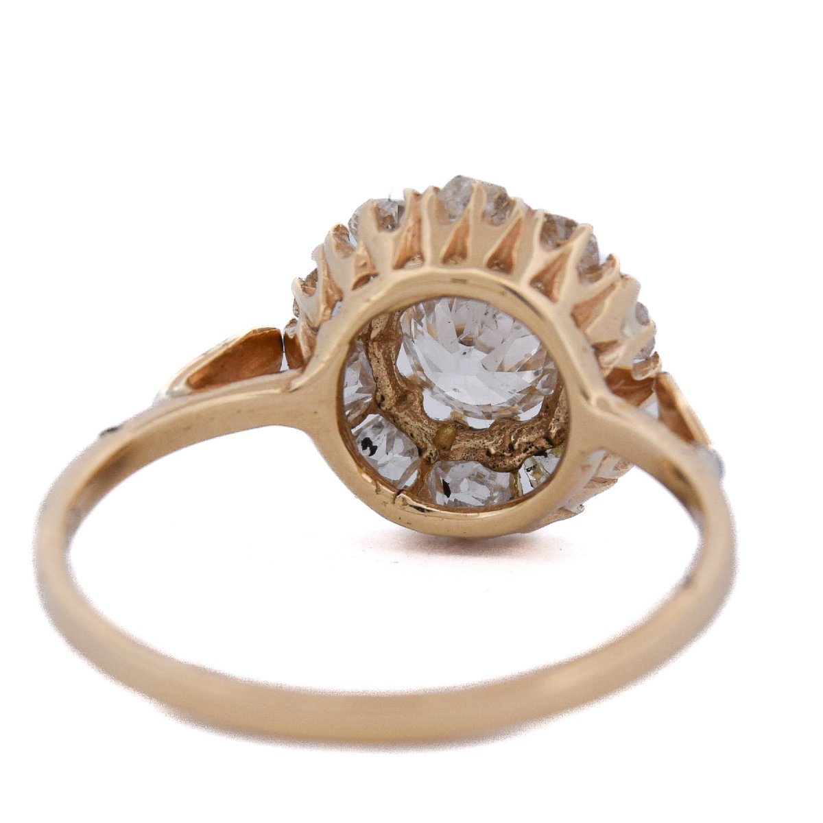 Bague Style Victorien Diamants Taille Ancienne Or 18 Carats   AN585 (00019)-photo-2