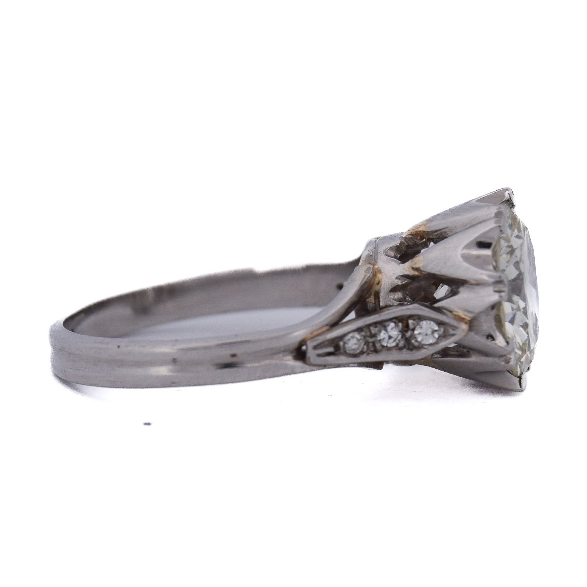 Retro Solitaire Diamond Ring, 3.01 Carats, Platinum   An279 (000419)-photo-4