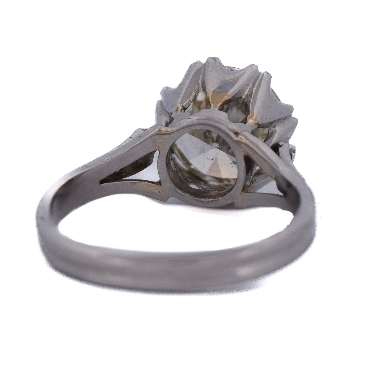 Retro Solitaire Diamond Ring, 3.01 Carats, Platinum   An279 (000419)-photo-2