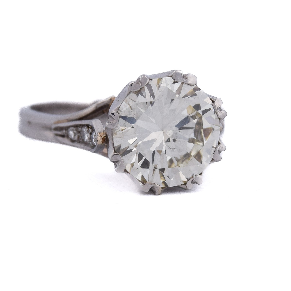 Retro Solitaire Diamond Ring, 3.01 Carats, Platinum   An279 (000419)