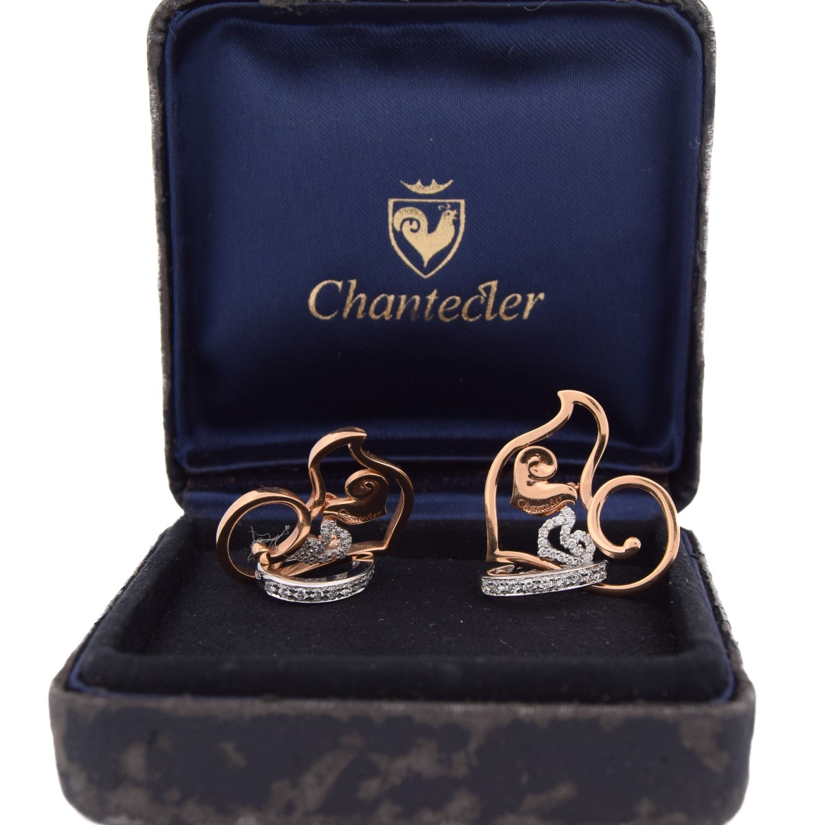 Boucles d’Oreilles Chantecler Diamants Or Jaune et Blanc 18 Carats    OR31 107-53 (00519)