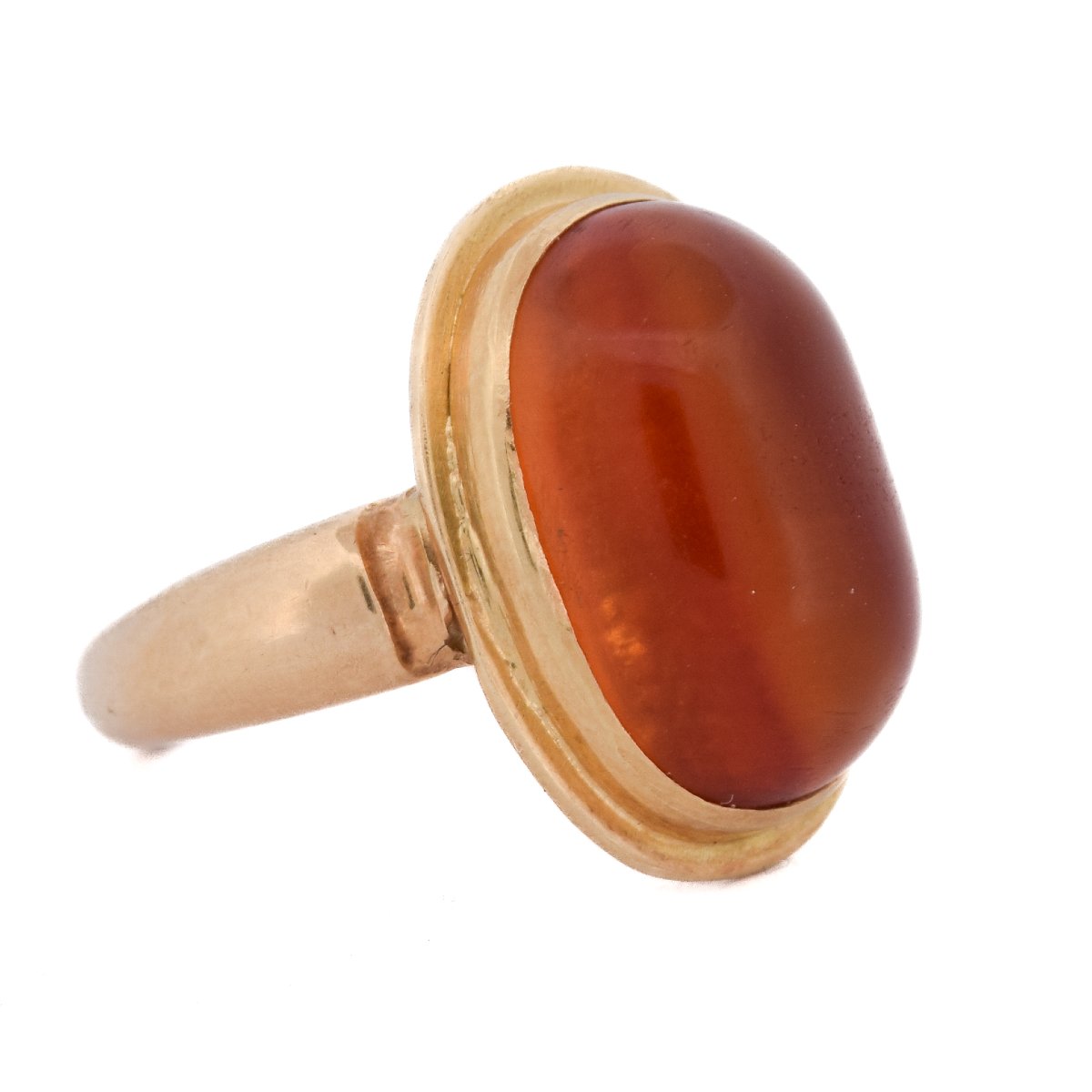 18-karat Yellow Gold Vintage Amber Ring From The 1960s   An170 112-218 (0789)-photo-2
