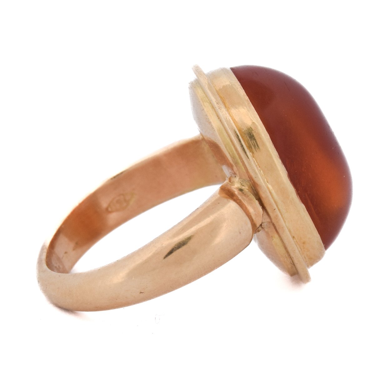 18-karat Yellow Gold Vintage Amber Ring From The 1960s   An170 112-218 (0789)-photo-3