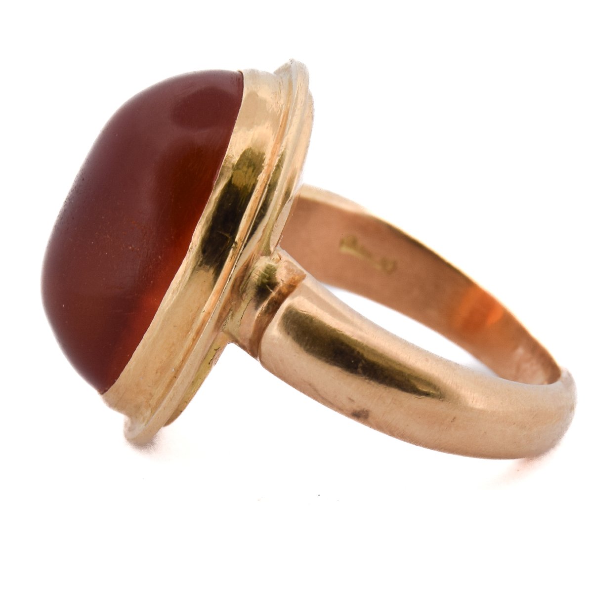 18-karat Yellow Gold Vintage Amber Ring From The 1960s   An170 112-218 (0789)-photo-2