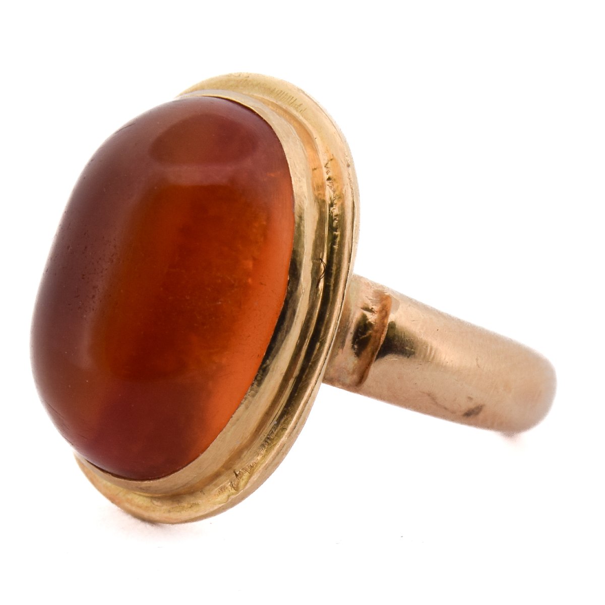 18-karat Yellow Gold Vintage Amber Ring From The 1960s   An170 112-218 (0789)-photo-4