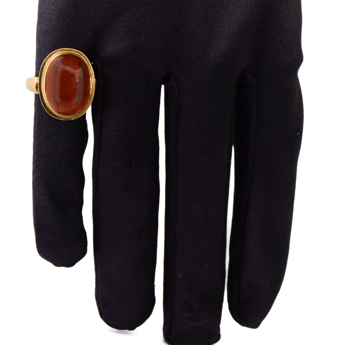 18-karat Yellow Gold Vintage Amber Ring From The 1960s   An170 112-218 (0789)-photo-6