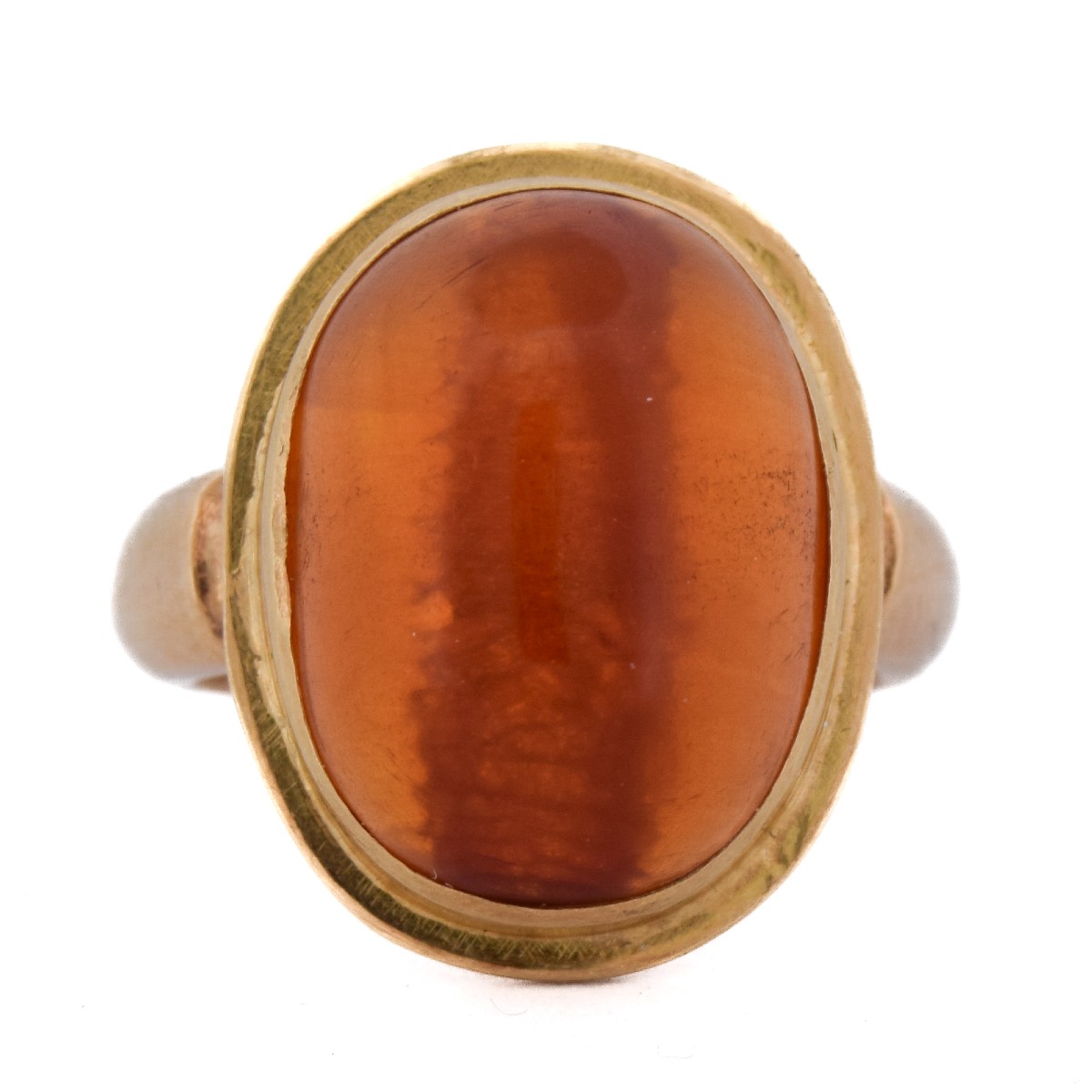 18-karat Yellow Gold Vintage Amber Ring From The 1960s   An170 112-218 (0789)
