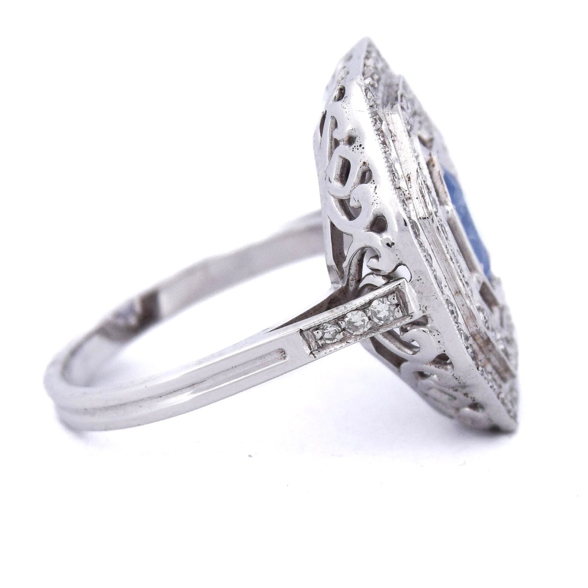 18k Gold Art Deco Ring With Sapphire And Diamonds   An109 112-166 (00019)-photo-1