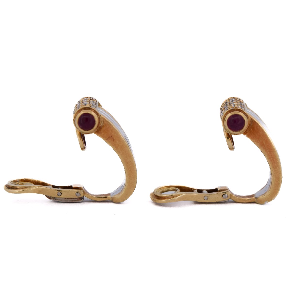 Piaget 18k Gold Earrings With Diamonds And Rubies   Or185 107-120 (00529) -photo-3