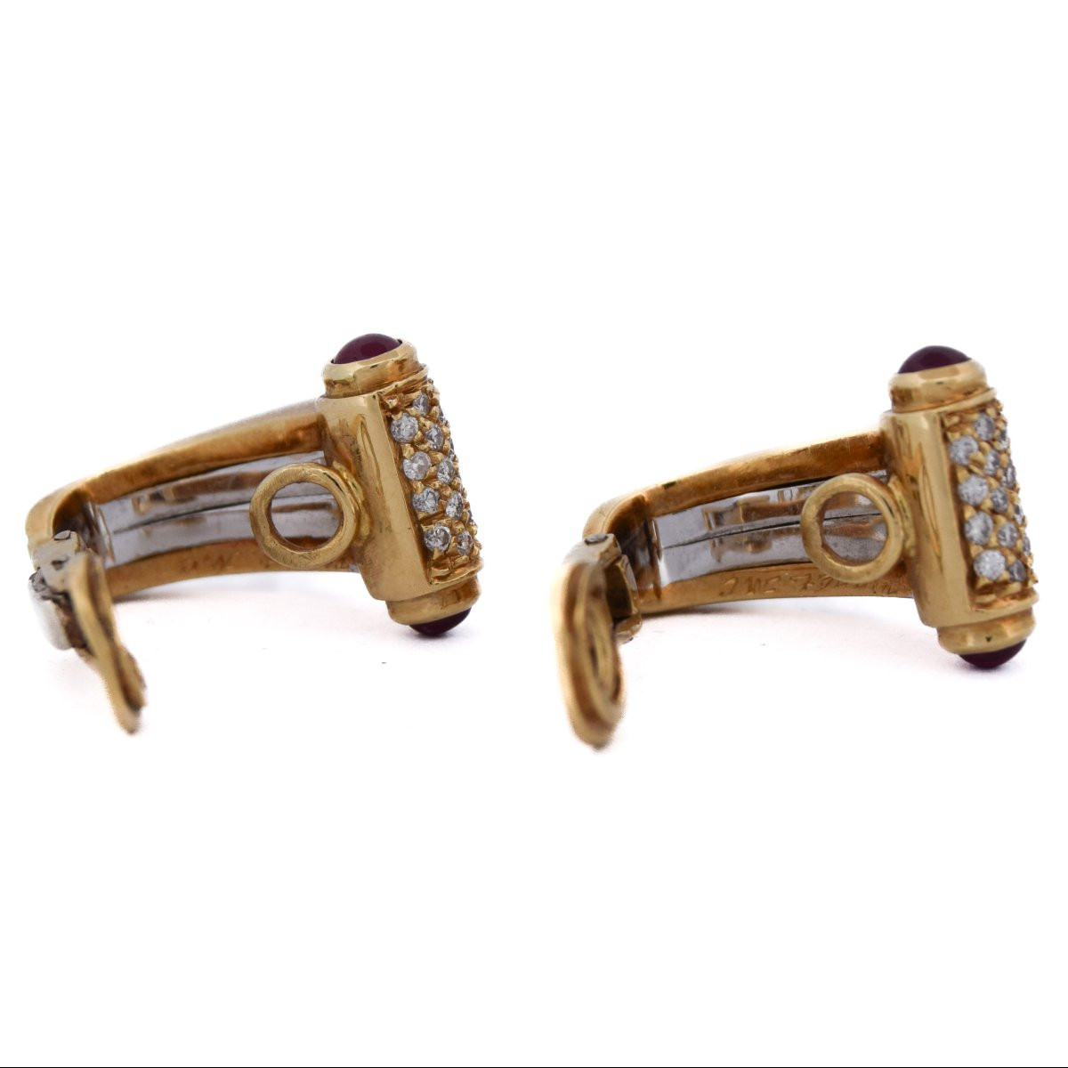 Piaget 18k Gold Earrings With Diamonds And Rubies   Or185 107-120 (00529) -photo-4