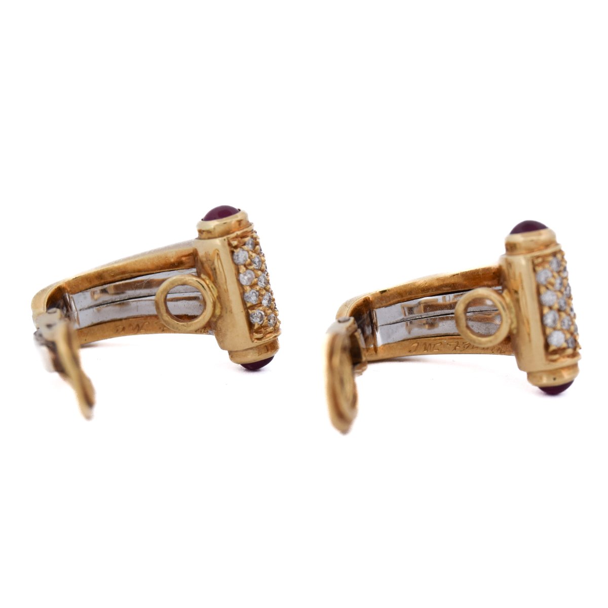 Piaget 18k Gold Earrings With Diamonds And Rubies   Or185 107-120 (00529) -photo-4