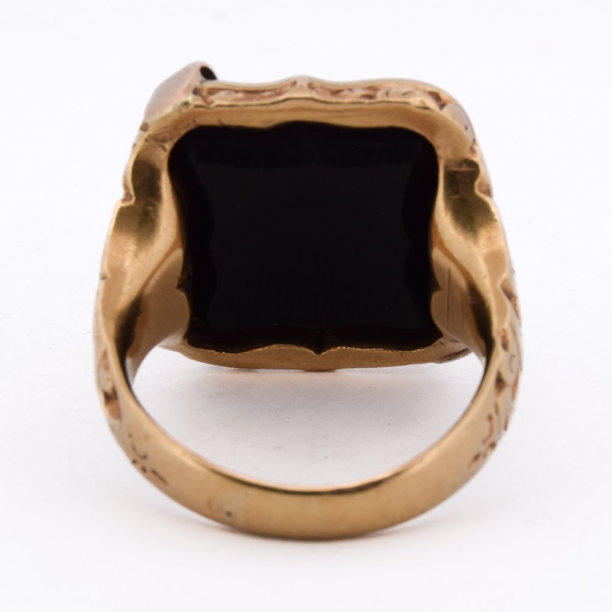 Bague Chevalière Écossaise XIXe Siècle Or 18k Armoiries Montrose Intaille Sardonyx    AN640 -photo-4