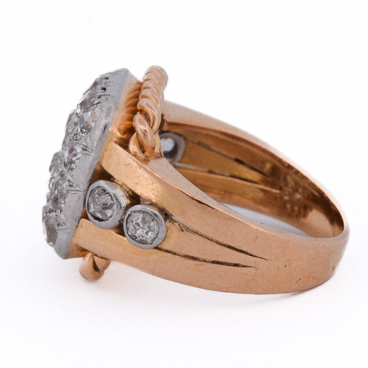 Bague Art Déco Or 18k et Platine Diamants 2.5 Carats      (AN643)-photo-3