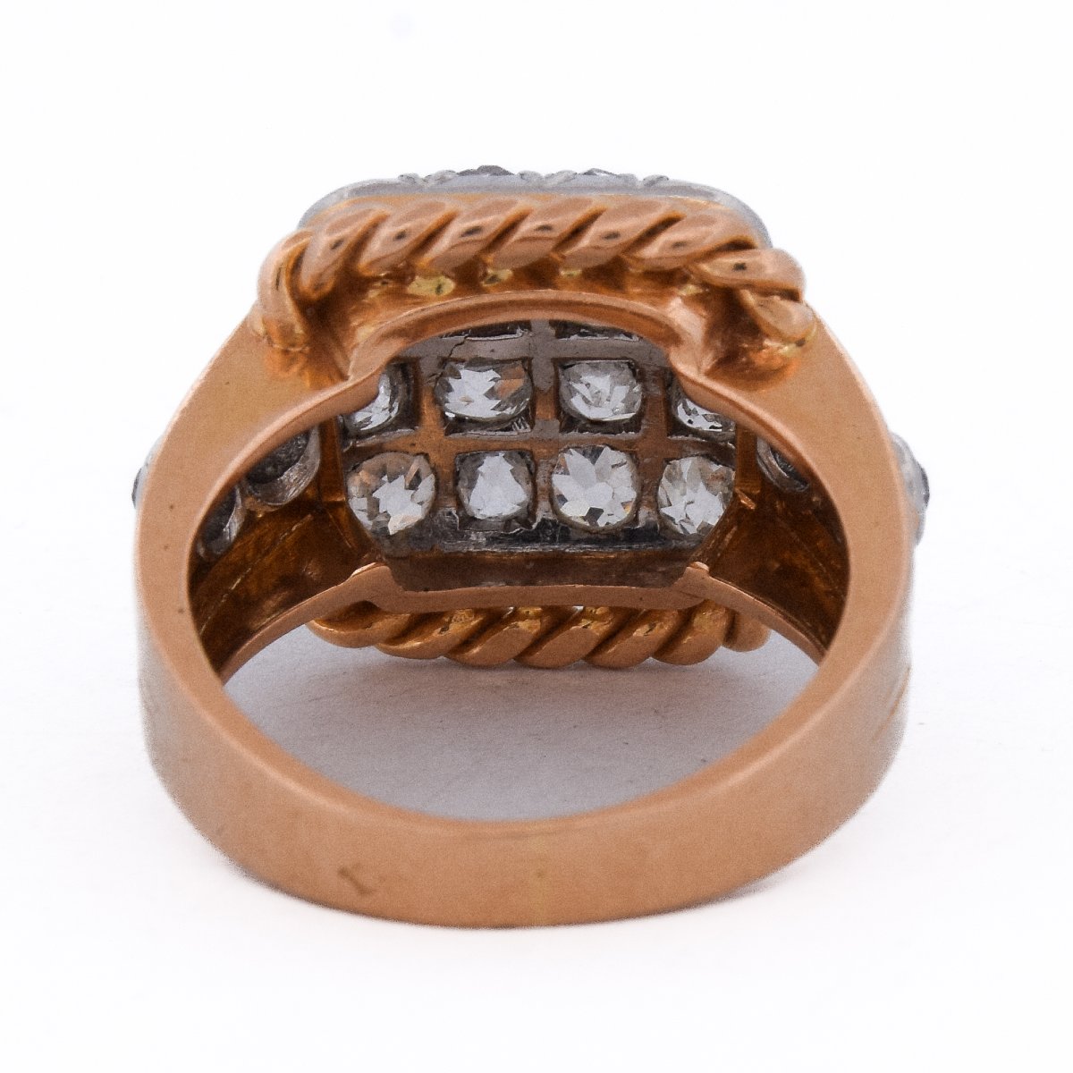 Bague Art Déco Or 18k et Platine Diamants 2.5 Carats      (AN643)-photo-4