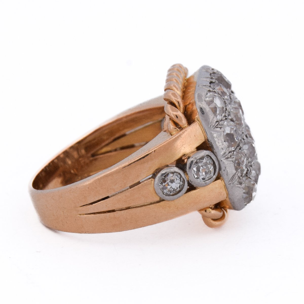 Bague Art Déco Or 18k et Platine Diamants 2.5 Carats      (AN643)-photo-1