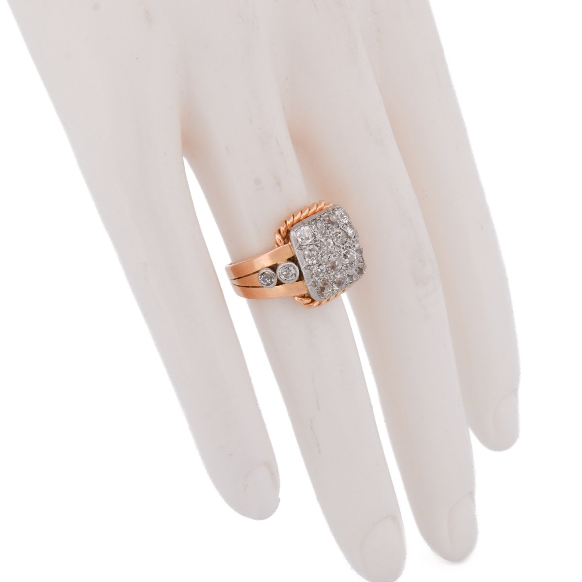 Bague Art Déco Or 18k et Platine Diamants 2.5 Carats      (AN643)-photo-3