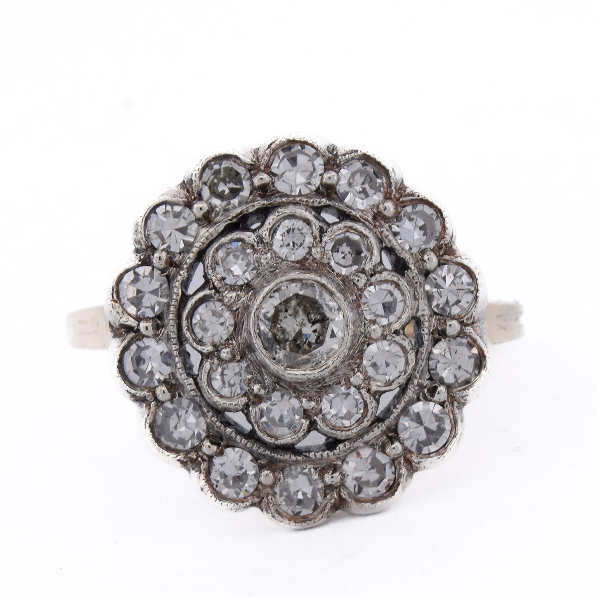 18k Gold Edwardian Daisy Ring With Diamonds    An645 112-427 (0069)