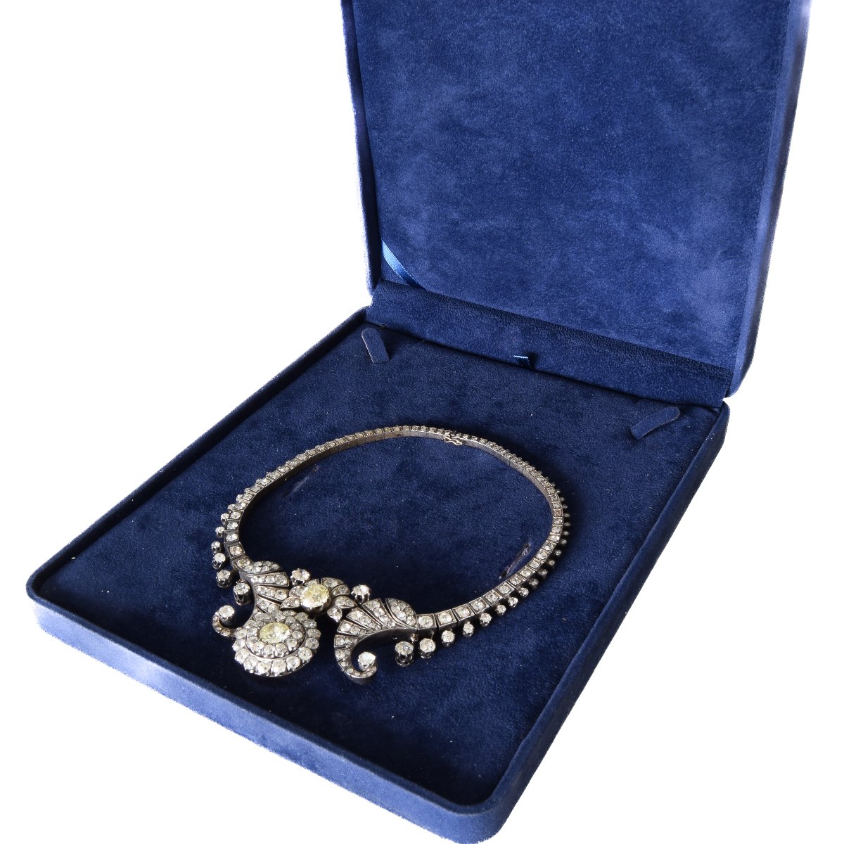 Important Antique Necklace From 1850 In Silver, Gold, And Diamonds   Cl131 128-59 (000069)-photo-1