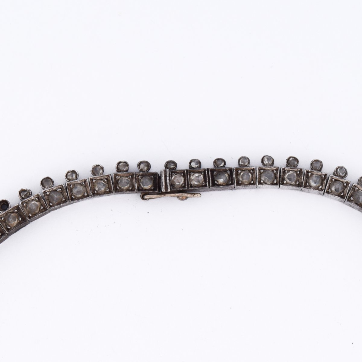 Important Antique Necklace From 1850 In Silver, Gold, And Diamonds   Cl131 128-59 (000069)-photo-2