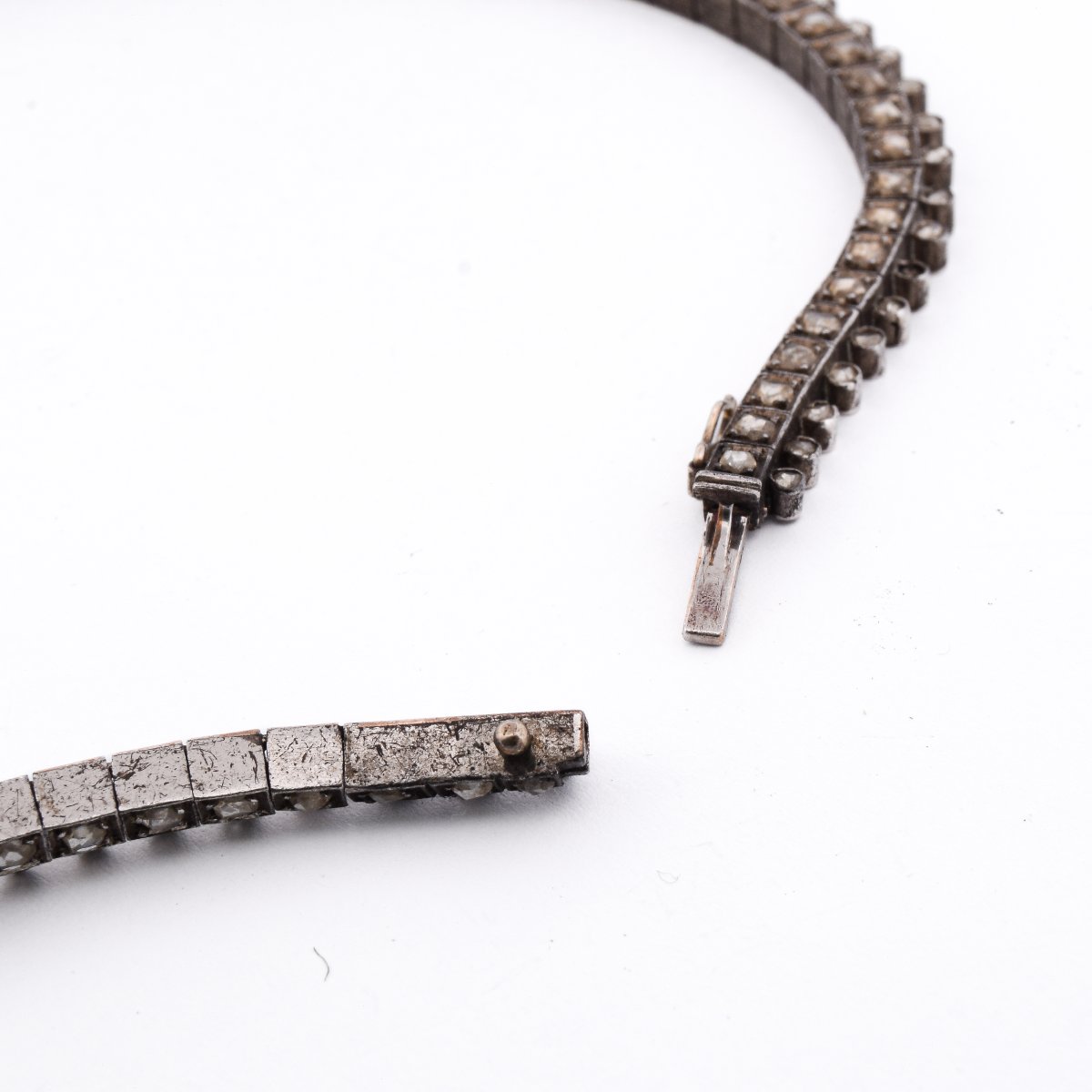 Important Antique Necklace From 1850 In Silver, Gold, And Diamonds   Cl131 128-59 (000069)-photo-3