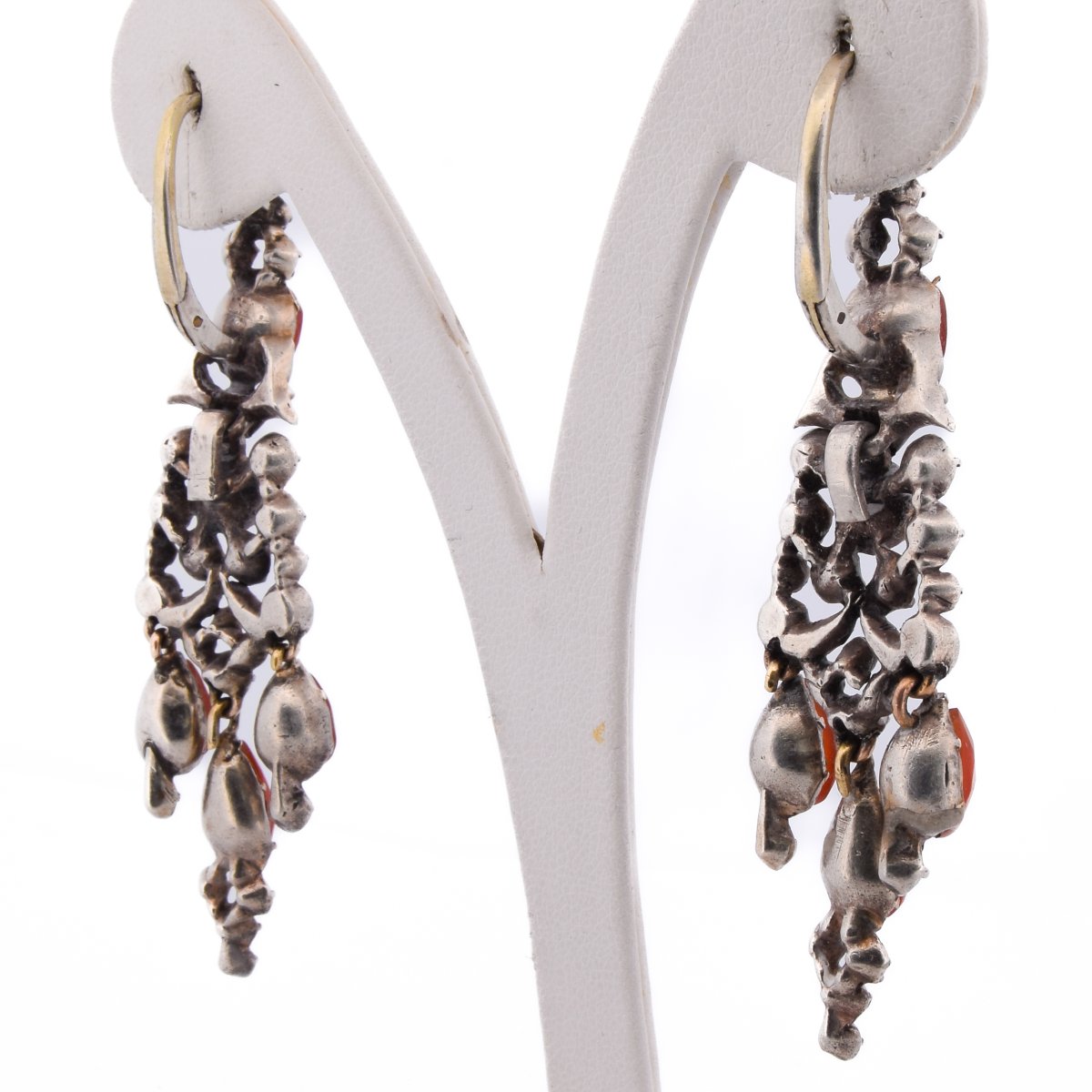 Georgian Earrings In 12k Gold And Carnelian    Or86 107-72 (00519)-photo-3