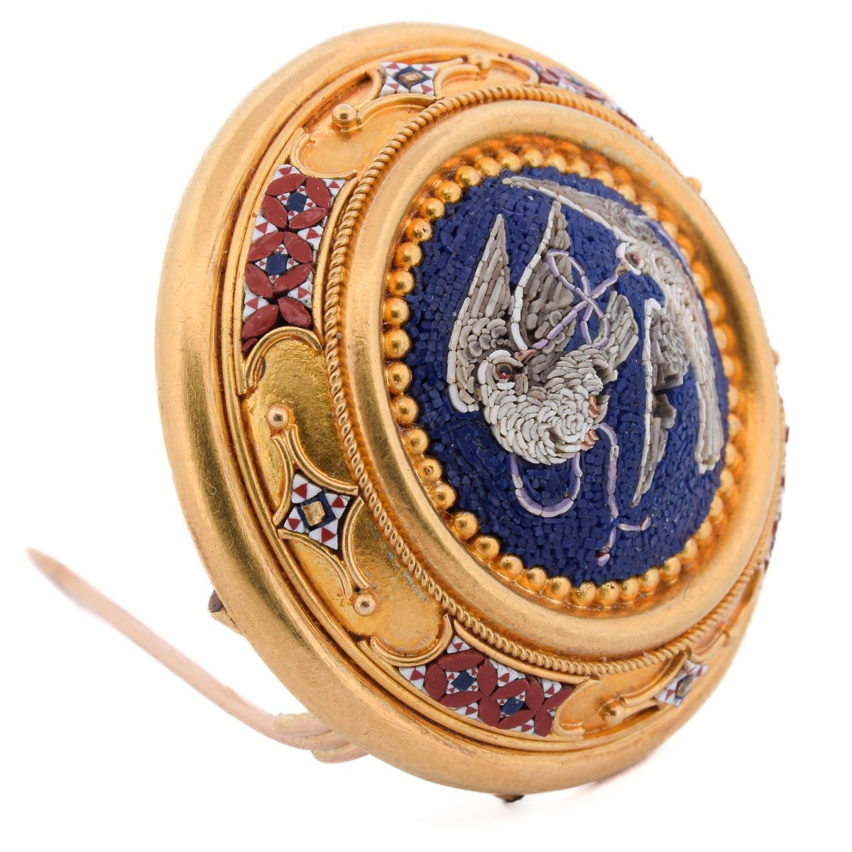 Broche Italienne Or 18 KT Micromosaïque   SP76 116-63 (05229)-photo-2