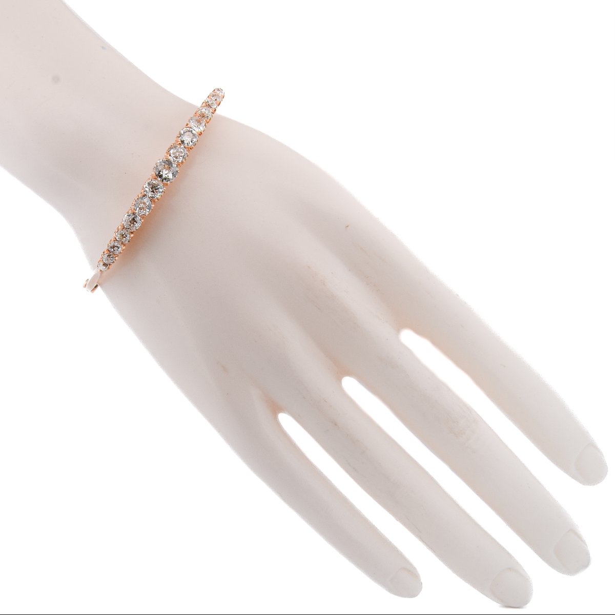 Bracelet Jonc Victorien Or Rose et Diamants Taille Ancienne     BR134 114-79 (00439)-photo-5