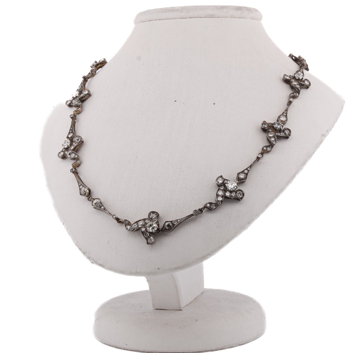 Importante Parure Édouardienne En Platine 950 Et Or 18 KT Diamants Taille Ancienne   PR3 -photo-2
