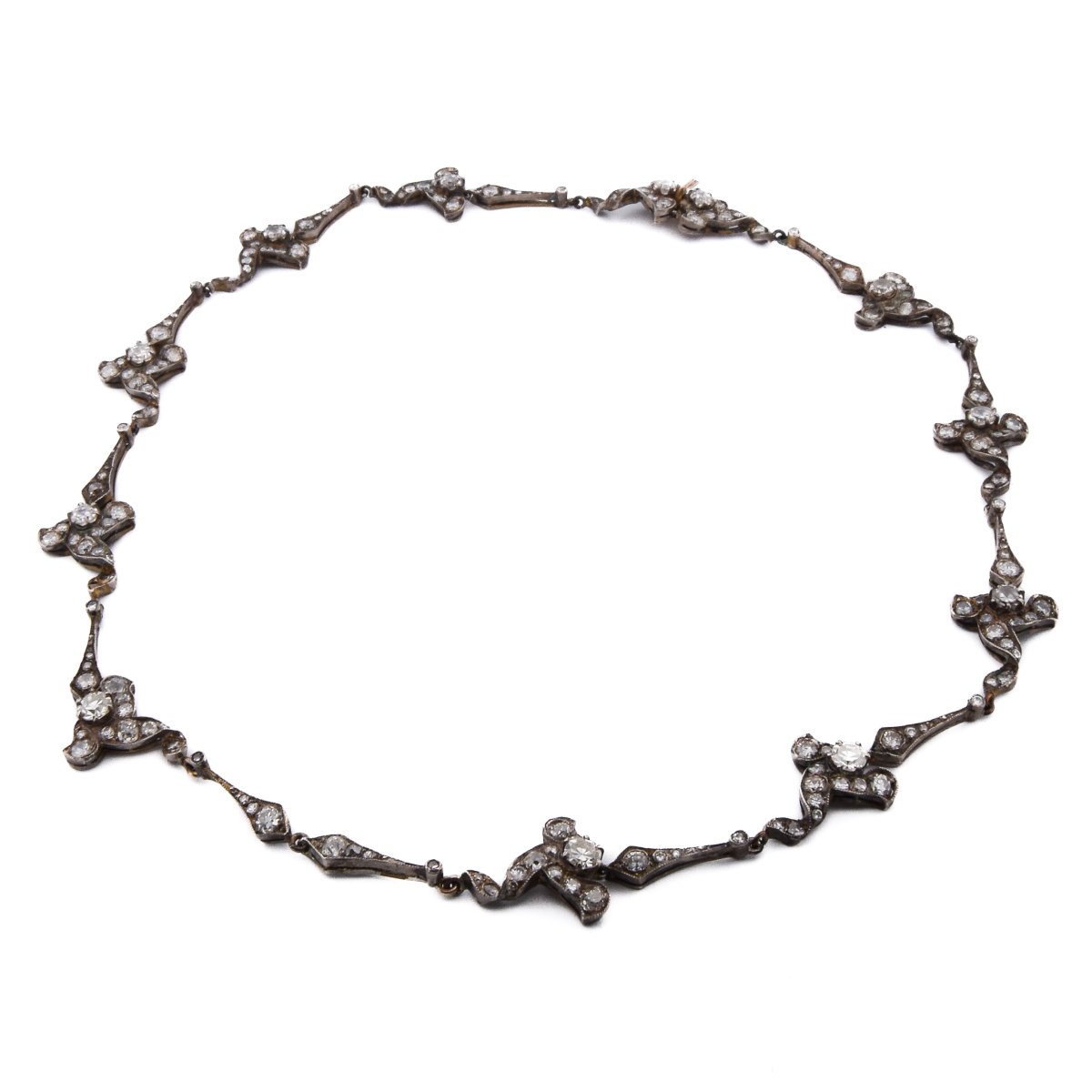 Importante Parure Édouardienne En Platine 950 Et Or 18 KT Diamants Taille Ancienne   PR3 -photo-3