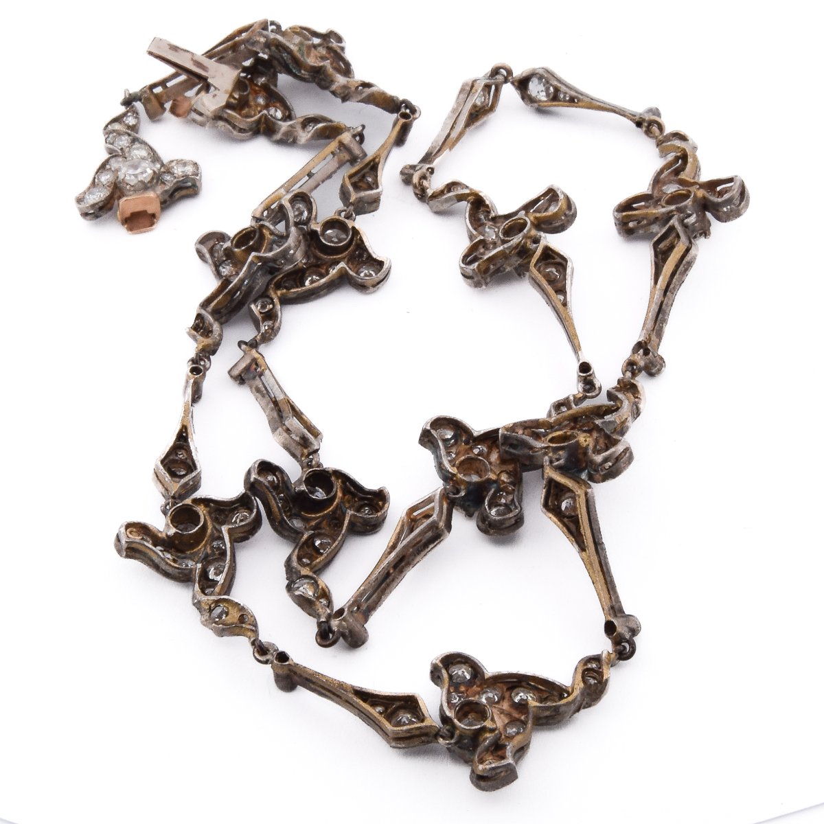 Importante Parure Édouardienne En Platine 950 Et Or 18 KT Diamants Taille Ancienne   PR3 -photo-1