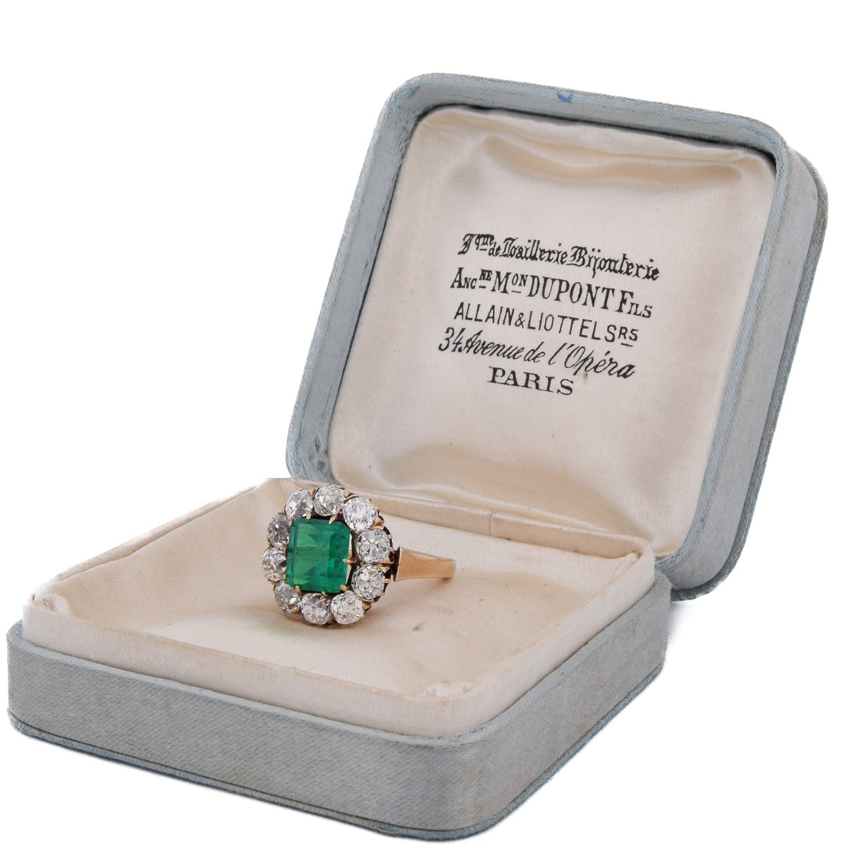 18k Gold Victorian Ring With A Colombian Emerald And Vintage-cut Diamonds  An668-photo-1