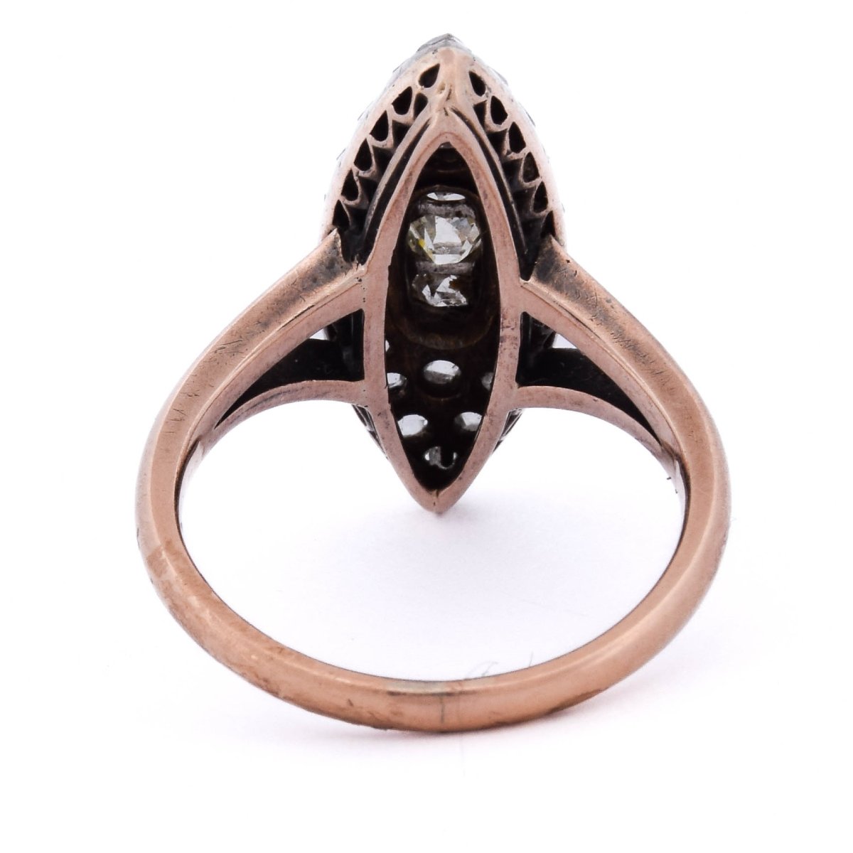 Victorian Ring In 12k Gold And Silver With Rose-cut Diamonds    An634 (0559)-photo-2