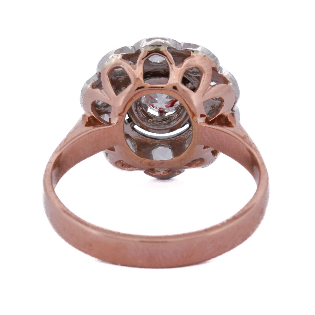 Vintage Ring In 18-karat Gold And 950 Platinum With Old-cut Diamonds   An642-photo-4