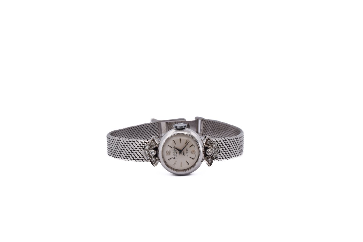 Montre Bracelet Vintage Philip Watch En Or 18k Et Diamants  OG 89-8 (06519)-photo-1