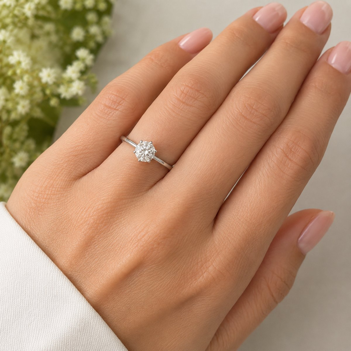 Contemporary Solitaire Ring In 18-k White Gold With A 0.70-carat Diamond  An180 112-228-photo-3