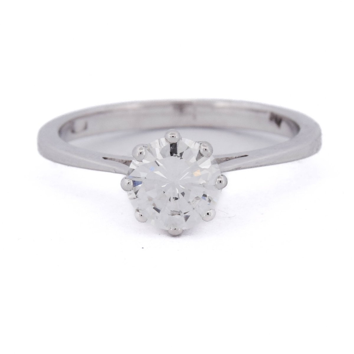 Contemporary Solitaire Ring In 18-k White Gold With A 0.70-carat Diamond  An180 112-228