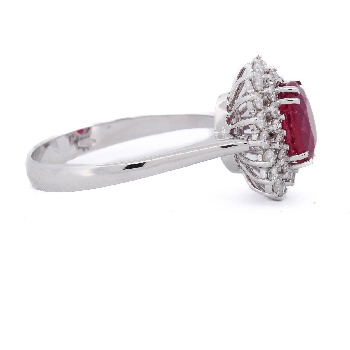 Bague Contemporaine en Or Blanc 18 Carats, Rubis 1,55 Ct et Diamants  AN543 (009)-photo-4