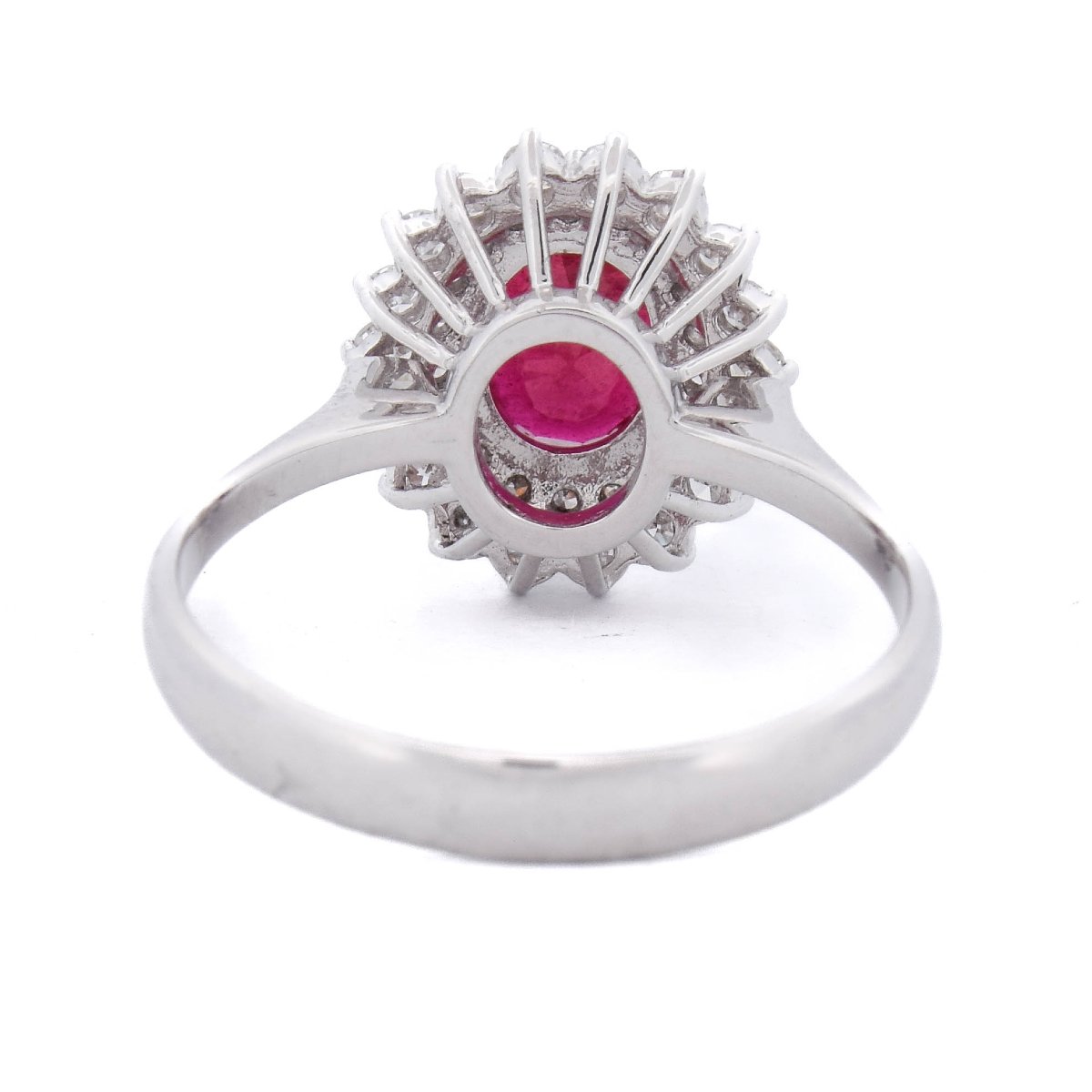 Bague Contemporaine en Or Blanc 18 Carats, Rubis 1,55 Ct et Diamants  AN543 (009)-photo-1