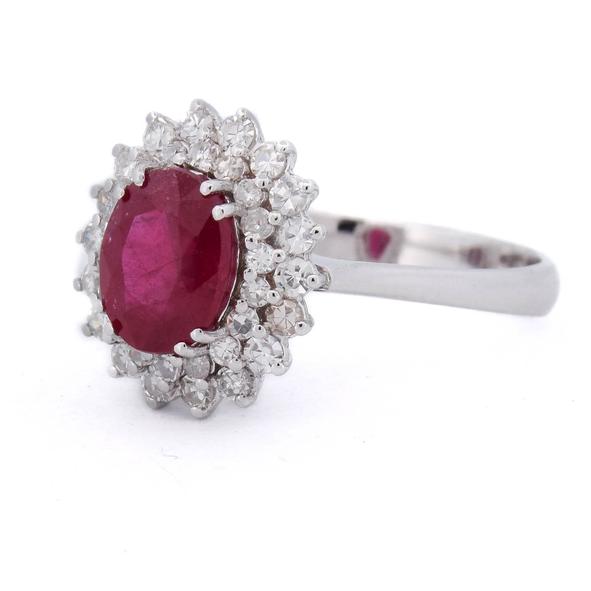 Bague Contemporaine en Or Blanc 18 Carats, Rubis 1,55 Ct et Diamants  AN543 (009)-photo-3