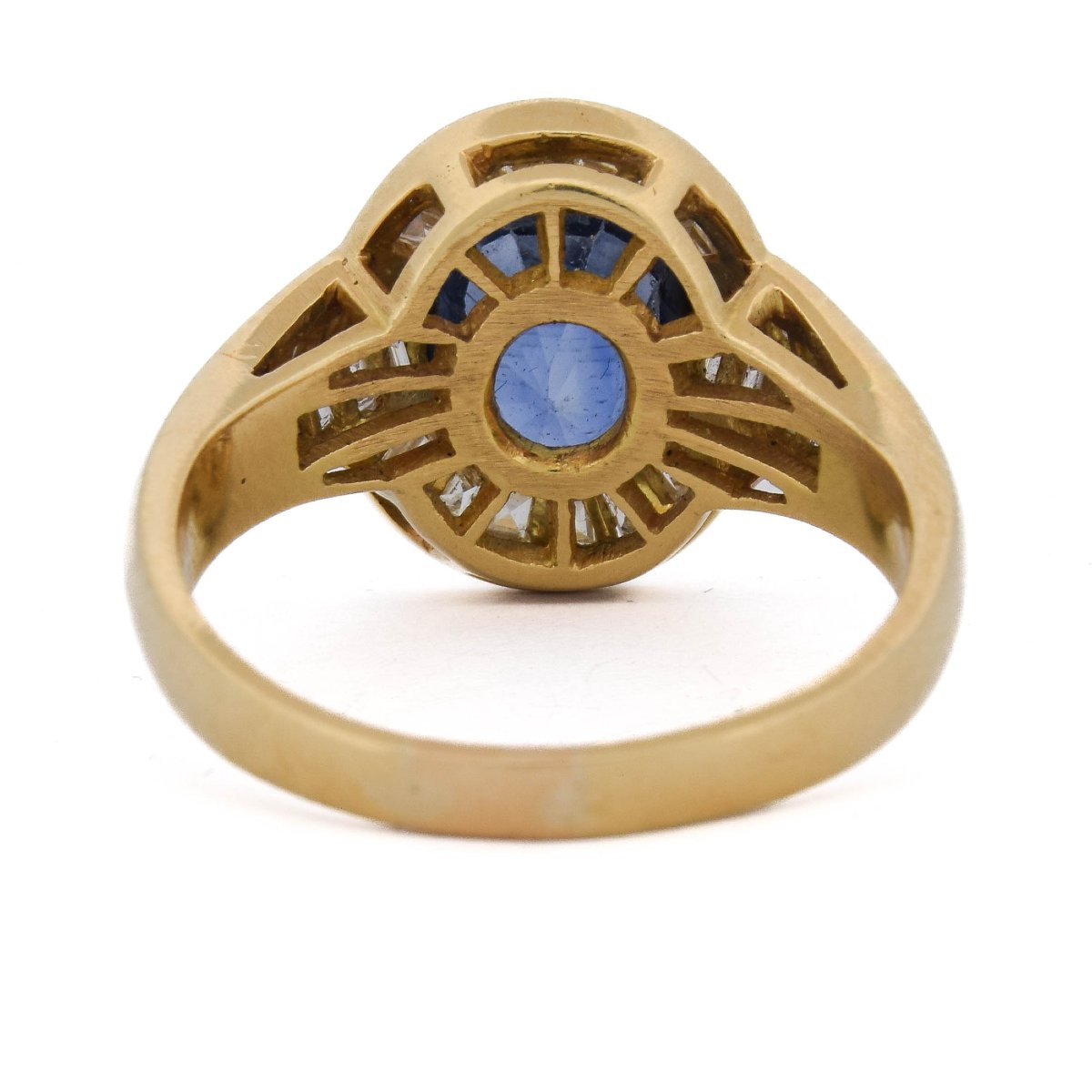 Bague En Or 18 Carats, Saphir Naturel Certifié 4,30 Ct Et Diamants Baguette 1,70 Ct  AN581-photo-1